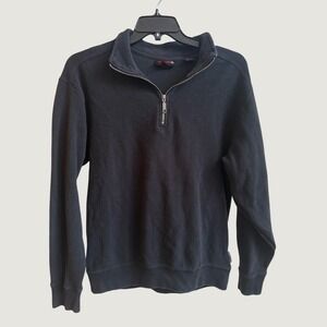 Wolverine Men's Black Waffle Knit Quarter Zip Pullover Sweater Rugged Athleisure